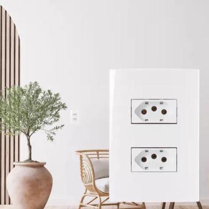Imagem de Mg conj 2 tomadas sleek 20a 4x2 branco