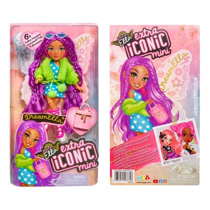 Imagem de MGA Entertainment Dream Ella Extra Iconic Mini Doll - DreamElla Soft Girl Inspired Modas com Cabelo Roxo e Bochechas Pintadas de Coração, Boneca de Moda, Brinquedo para Crianças Idades 3, 4, 5+, Multicolor