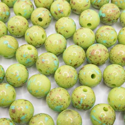 Imagem de Miçanga Bola Lisa Plástico Verde Claro 13mm 10pçs 16g Passante