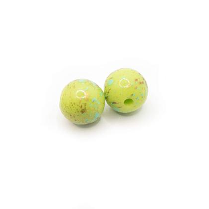 Imagem de Miçanga Bola Lisa Plástico Verde Claro 13mm 10pçs 16g Passante