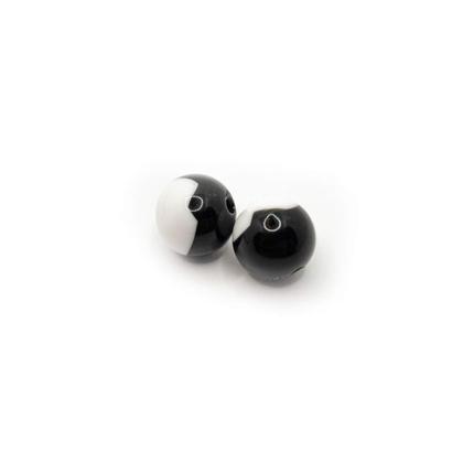 Imagem de Miçanga Bola Preto e Branco 11mm 100pçs Passante Biju 110g