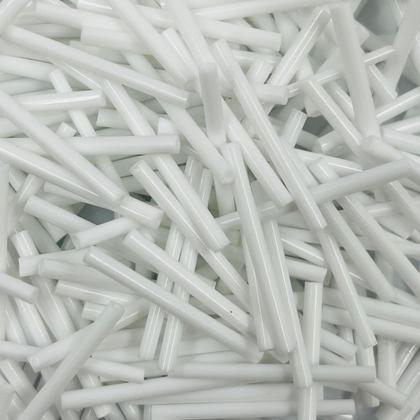 Imagem de Miçanga Canutilho Branco 30mm 10pçs Entremeio Artesanato Vidro 4g