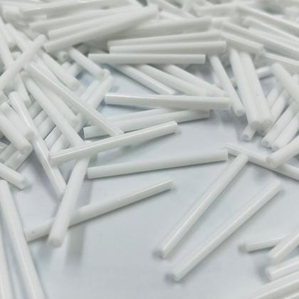 Imagem de Miçanga Canutilho Branco 30mm 10pçs Entremeio Artesanato Vidro 4g