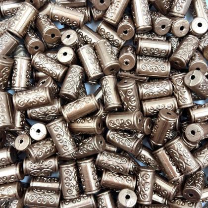 Imagem de Miçanga Cilindro 17x9mm 10pçs Cobre Passante Artesanato Biju