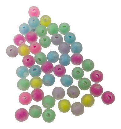 Imagem de Miçanga Colorida Bola Translucida Fosca Colorida com Miolo Candy 200un Para Fazer Pulseiras Colar