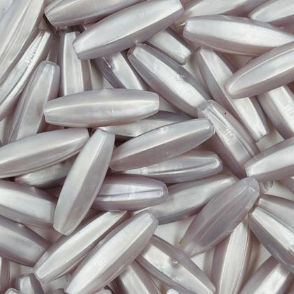 Imagem de Miçanga Oval Facetado Cinza 6x21mm 10pçs Passante Biju 6g