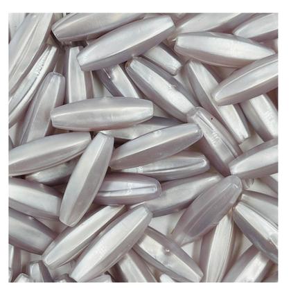 Imagem de Miçanga Oval Facetado Cinza 6x21mm 10pçs Passante Biju 6g