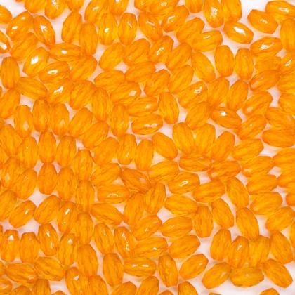 Imagem de Miçanga Passante Arroz Facetado Acrílico Laranja 6x10mm 10pçs 5g