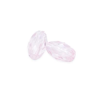 Imagem de Miçanga Passante Arroz Facetado Acrílico Rosa 6x10mm 10pçs 5g