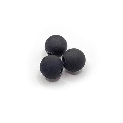 Imagem de Miçanga Passante Bola Emborrachada Plástico Preta 8mm 10pçs 4g
