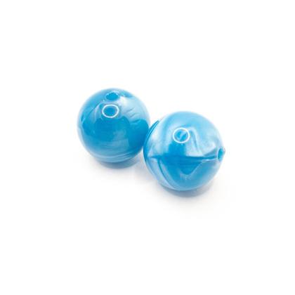 Imagem de Miçanga Passante Bola Lisa Plástico Azul 26mm 10pçs 100g