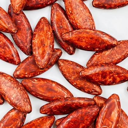 Imagem de Miçanga Passante Oval 31x13mm 50pçs Vermelho Marmorizado Biju 85g