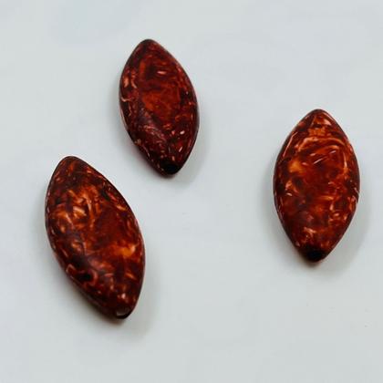 Imagem de Miçanga Passante Oval 31x13mm 50pçs Vermelho Marmorizado Biju 85g