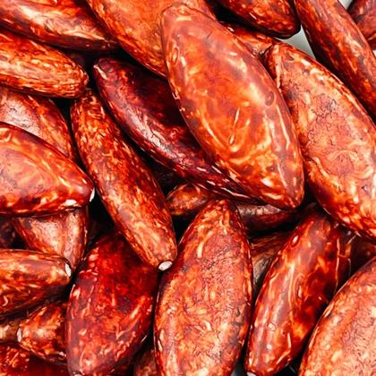 Imagem de Miçanga Passante Oval 31x13mm 50pçs Vermelho Marmorizado Biju 85g