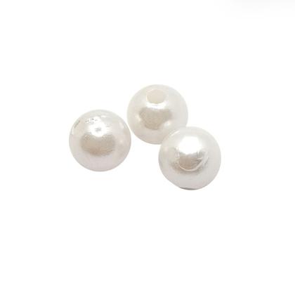 Imagem de Miçanga Passante Pérola Abs Branca 8mm 100pçs 40g