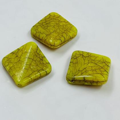Imagem de Miçanga Pastilha 31x31mm 50pçs Mostarda Marmorizado Balão 200g