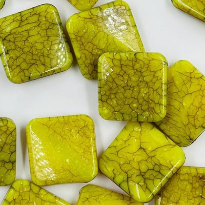 Imagem de Miçanga Pastilha 31x31mm 50pçs Mostarda Marmorizado Balão 200g