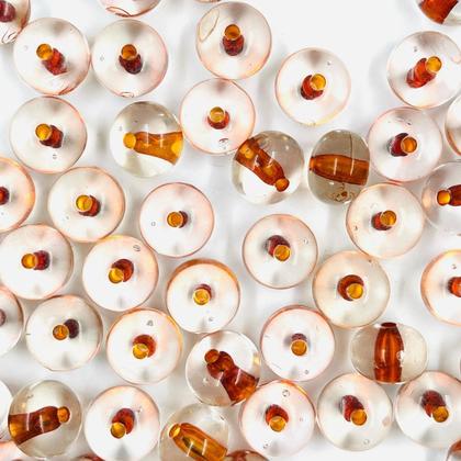 Imagem de Miçanga Redonda 11x15mm 50pçs Cristal Miolo Marrom Biju 85g