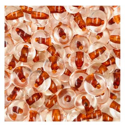 Imagem de Miçanga Redonda 11x15mm 50pçs Cristal Miolo Marrom Biju 85g