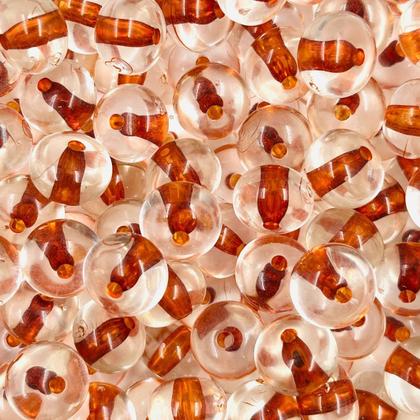 Imagem de Miçanga Redonda 11x15mm 50pçs Cristal Miolo Marrom Biju 85g