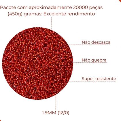 Imagem de Miçanguinha Com Miolo 1.9mm (12/0) Em Vidro Com 450G