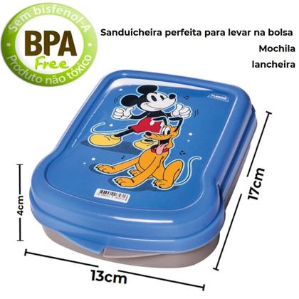 Imagem de Mickey Sanduicheira Infantil Lanche Escolar C/ Tampa