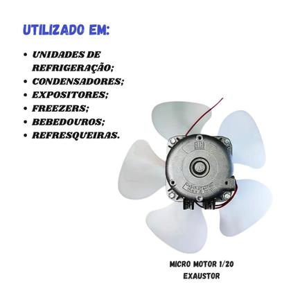 Imagem de Micro Motor Ventilador Exaustor Elco 1/20 + Hélice 220v