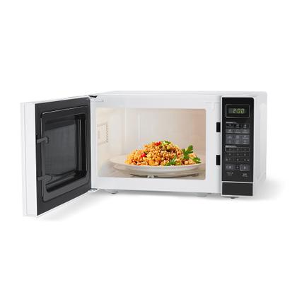 Imagem de Micro-ondas 20 Litros Midea MRAS21 com Função Tira Odor e ECO Branco com Porta Preta 110V