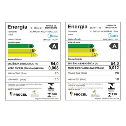 Imagem de Micro-Ondas 20L Branco MasterCook Midea
