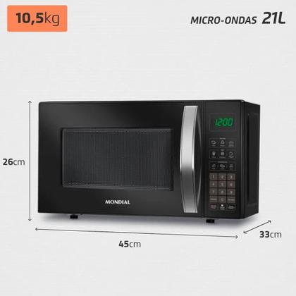 Imagem de Micro-ondas 21 Litros 1.200W Preto Mo-01-21-b Mondial