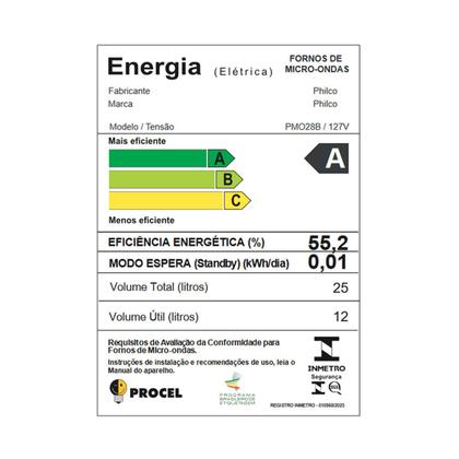 Imagem de Micro-ondas 25L Philco Receitas Pré-programadas PMO28B