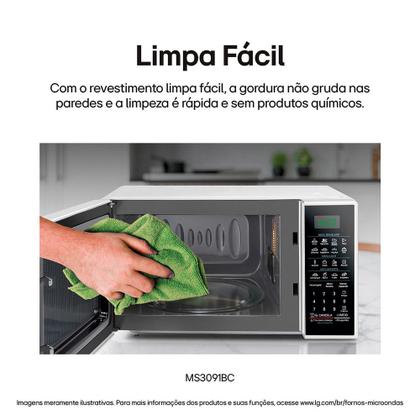 Imagem de Micro-Ondas 30 Litros Easyclean Com Puxador Ms3091bcfwhflgz LG