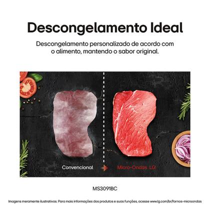 Imagem de Micro-Ondas 30 Litros Easyclean Com Puxador Ms3091bcfwhflgz LG