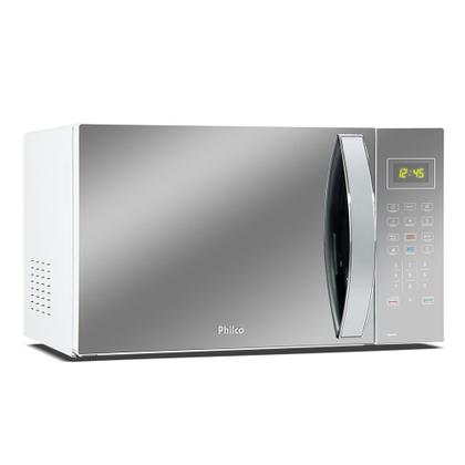 Imagem de Micro-ondas 34 Litros Philco PMO34EB Função Tira Odor e Limpa Fácil Branco com Porta Espelhada 110V