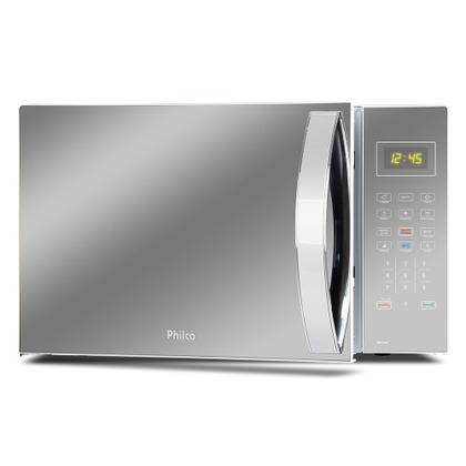 Imagem de Micro-ondas 34 Litros Philco PMO34EB Função Tira Odor e Limpa Fácil Branco com Porta Espelhada 110V