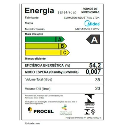 Imagem de Micro-ondas 35L MXSA35S2 Midea Prata 220v