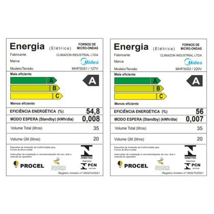 Imagem de Micro-ondas 35L Prata Porta Espelhada MasterCook Midea