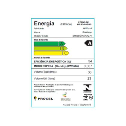 Imagem de Micro-ondas 38 Litros Brastemp BMJ38ARANA com Grill Prata 110V