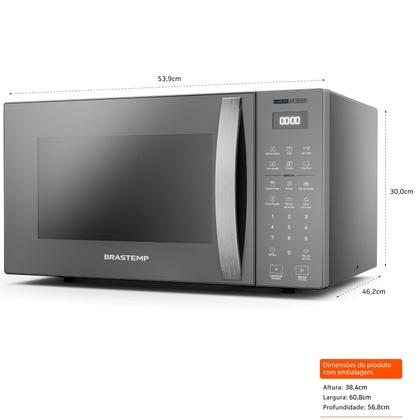 Imagem de Micro-ondas Air Fryer Brastemp Inox 29 Litros - BMC29AR