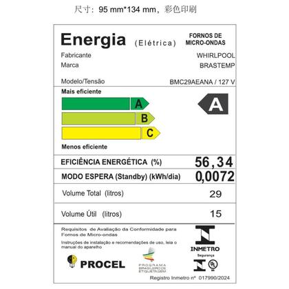 Imagem de Micro-ondas Air Fryer Brastemp Preto 29 Litros - BMC29AE