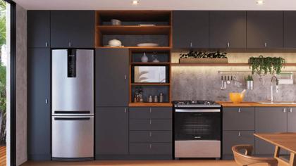 Imagem de Micro-ondas Brastemp 32 Litros cor cinza espelhado com Menu Gourmet - BMS46AR