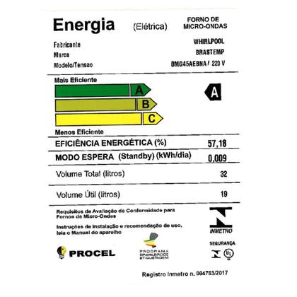 Imagem de Micro-ondas Brastemp 32 Litros Preto com Grill e Painel Integrado - BMG45AE