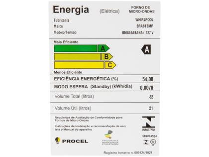 Imagem de Micro-ondas Brastemp 32L 900W com Função Tira Odor e Descongelar BMS46AB