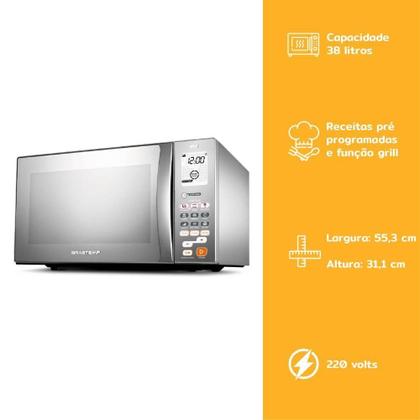 Imagem de Micro-ondas Brastemp 38 Litros Ative Inox BMJ38ARBNA 220V