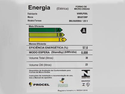 Imagem de Micro-ondas Brastemp 38L Espelhado com Grill Ative! BMJ38 ARANA