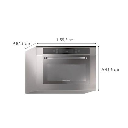 Imagem de Micro-ondas Brastemp De Embutir 40 Litros cor inox com Grill - BMO40AR