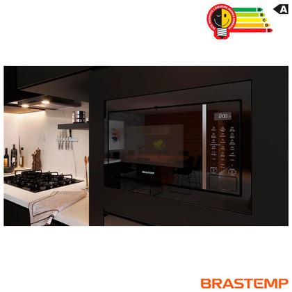 Imagem de Micro-ondas Brastemp de Embutir com 18 Receitas Pré Programadas e Design Sofisticado Preto 32L BM146AE