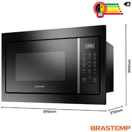 Imagem de Micro-ondas Brastemp de Embutir com 18 Receitas Pré Programadas e Design Sofisticado Preto 32L BM146AE