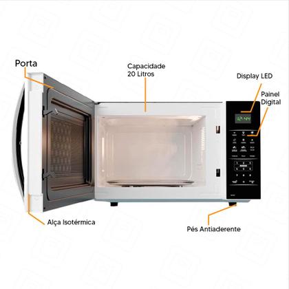 Imagem de Micro-Ondas Britânia BMO23 20L Preto Menu Fit Kids 1100W - 127v