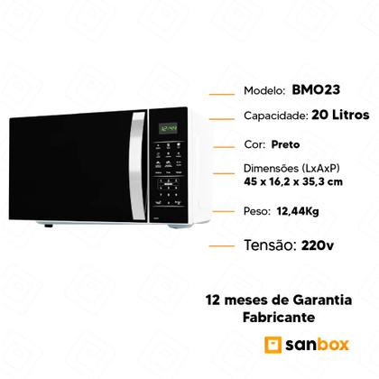 Imagem de Micro-Ondas Britânia BMO23 20L Preto Menu Fit Kids 1100W - 220v